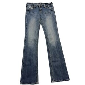 Royal Blue Bootcut Jeans Juniors 7X37 Med Wash Low Rise Stretch 31x36